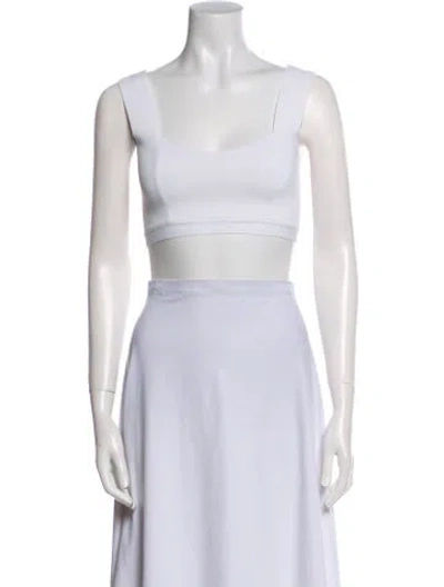 Pre-owned A.l.c Square Neckline Sleeveless Crop Top In White