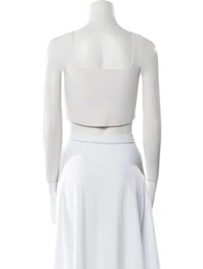 Pre-owned A.l.c Square Neckline Sleeveless Crop Top In White