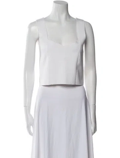 Pre-owned A.l.c Square Neckline Sleeveless Crop Top In White