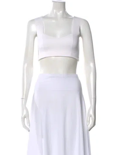 Pre-owned A.l.c Square Neckline Sleeveless Crop Top In White