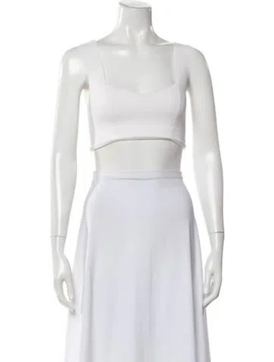 Pre-owned A.l.c Square Neckline Sleeveless Crop Top In White