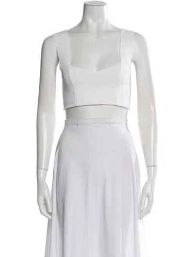 Pre-owned A.l.c Square Neckline Sleeveless Crop Top In White