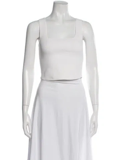 Pre-owned A.l.c Square Neckline Sleeveless Crop Top In White