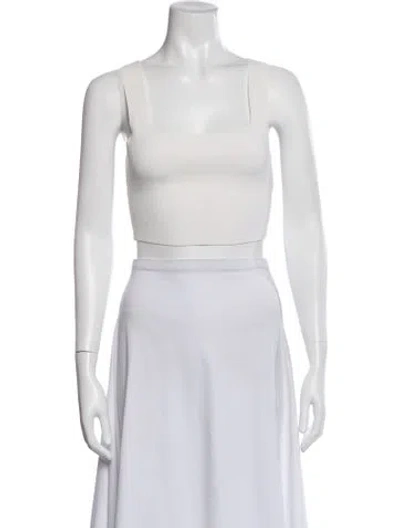 Pre-owned A.l.c Square Neckline Sleeveless Crop Top In White