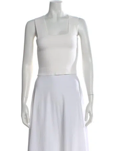 Pre-owned A.l.c Square Neckline Sleeveless Crop Top In White