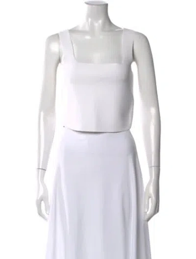 Pre-owned A.l.c Square Neckline Sleeveless Crop Top In White