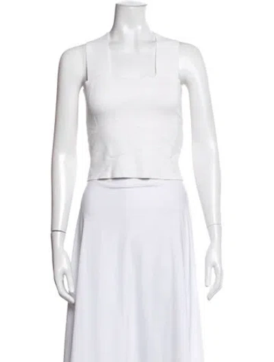 Pre-owned A.l.c Square Neckline Sleeveless Crop Top In White