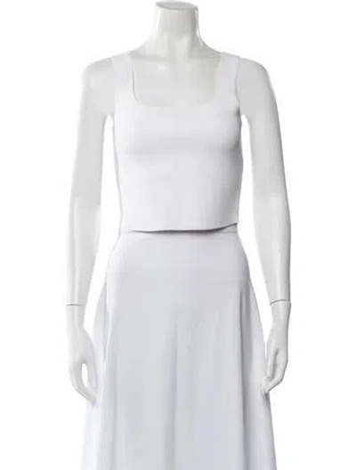 Pre-owned A.l.c Square Neckline Sleeveless Crop Top In White