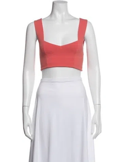Pre-owned A.l.c Square Neckline Sleeveless Crop Top In White