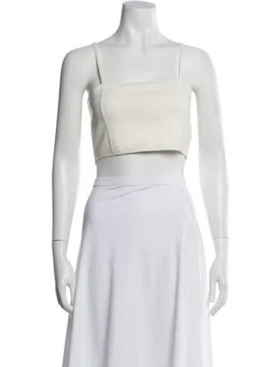 Pre-owned A.l.c Square Neckline Sleeveless Crop Top In White