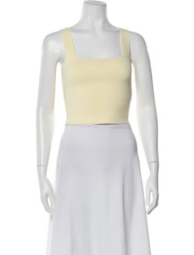 Pre-owned A.l.c Square Neckline Sleeveless Crop Top In Yellow