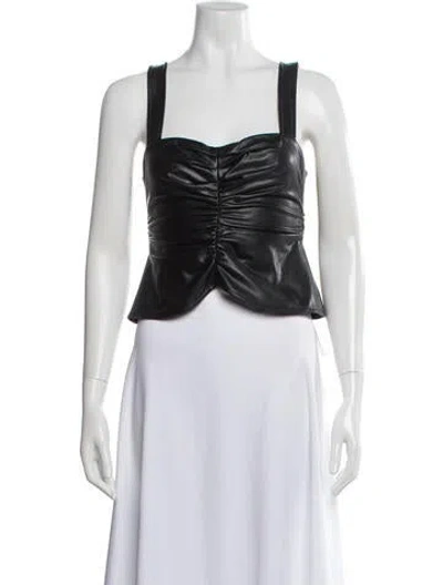 Pre-owned A.l.c Square Neckline Sleeveless Top In Black