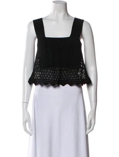 Pre-owned A.l.c Square Neckline Sleeveless Top In Black