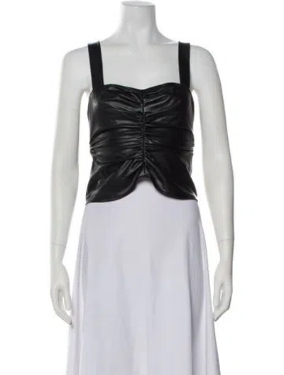 Pre-owned A.l.c Square Neckline Sleeveless Top In Black