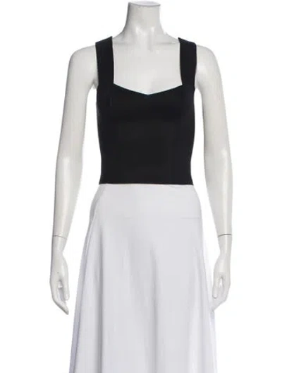 Pre-owned A.l.c Square Neckline Sleeveless Top In Black