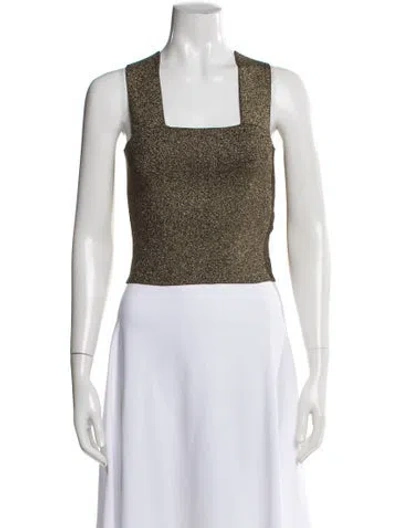 Pre-owned A.l.c Square Neckline Sleeveless Top In Gold