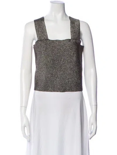 Pre-owned A.l.c Square Neckline Sleeveless Top In Gold