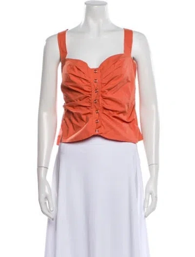 Pre-owned A.l.c Square Neckline Sleeveless Top W/ Tags In Orange