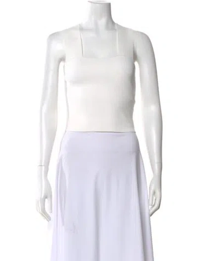 Pre-owned A.l.c Square Neckline Sleeveless Top In White