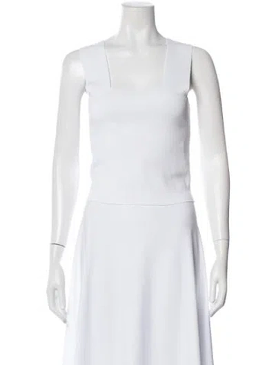 Pre-owned A.l.c Square Neckline Sleeveless Top In White