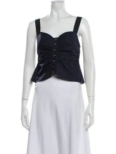 Pre-owned A.l.c Square Neckline Sleeveless Top In White