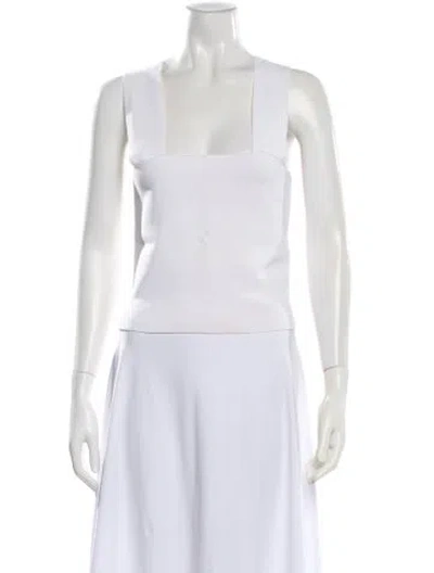 Pre-owned A.l.c Square Neckline Sleeveless Top In White