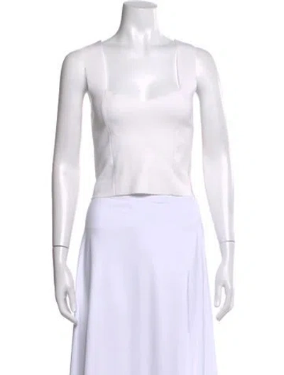 Pre-owned A.l.c Square Neckline Sleeveless Top In White