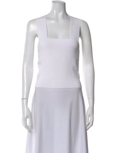 Pre-owned A.l.c Square Neckline Sleeveless Top In White
