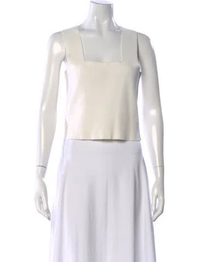 Pre-owned A.l.c Square Neckline Sleeveless Top In White