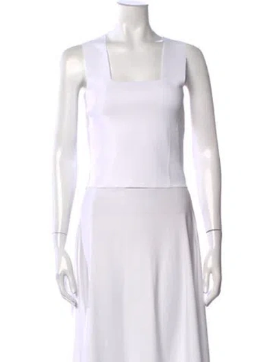 Pre-owned A.l.c Square Neckline Sleeveless Top In White