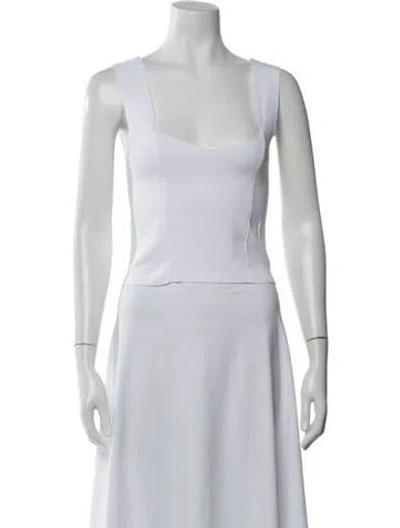 Pre-owned A.l.c Square Neckline Sleeveless Top In White