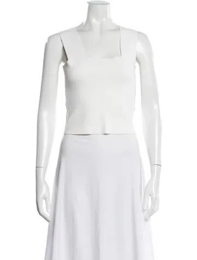 Pre-owned A.l.c Square Neckline Sleeveless Top In White