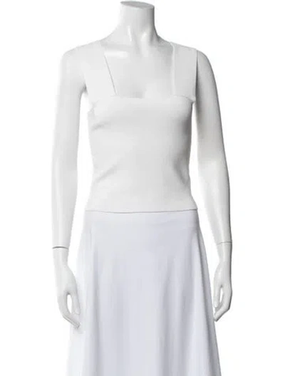 Pre-owned A.l.c Square Neckline Sleeveless Top In White