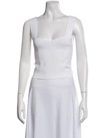 Pre-owned A.l.c Square Neckline Sleeveless Top In White
