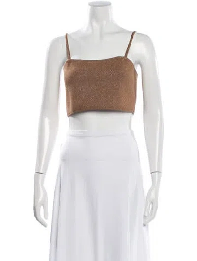 Pre-owned A.l.c Square Neckline Sweater In Brown/metallic