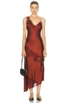 A.l.c . Stella Lace Asymmetric Satin Slipdress In Bosco