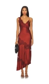 A.l.c . Stella Lace Asymmetric Satin Slipdress In Bosco