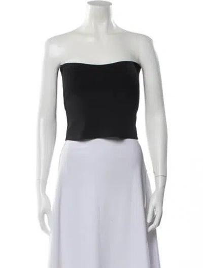 Pre-owned A.l.c Strapless Crop Top In Black