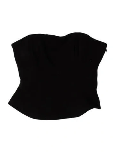 Pre-owned A.l.c Strapless Crop Top In Black