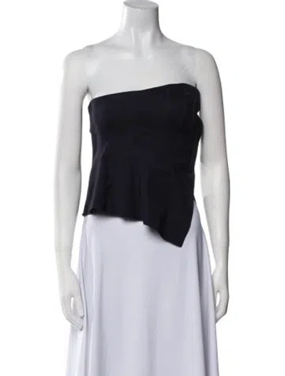 Pre-owned A.l.c Strapless Crop Top In Black