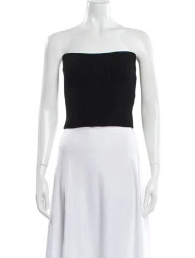 Pre-owned A.l.c Strapless Crop Top In Black