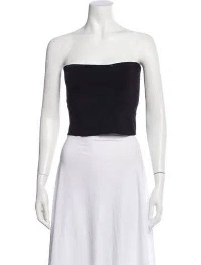 Pre-owned A.l.c Strapless Crop Top In Black