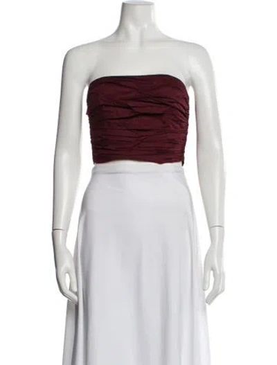 Pre-owned A.l.c Strapless Crop Top In Brown