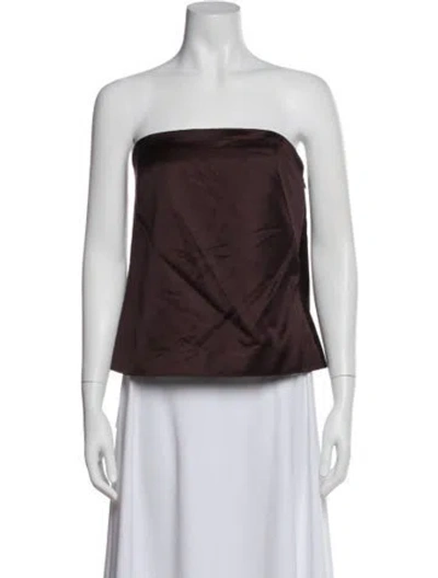 Pre-owned A.l.c Strapless Crop Top W/ Tags In Brown