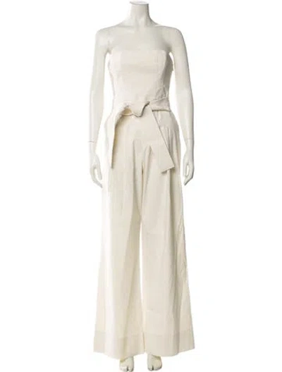Pre-owned A.l.c Strapless Jumpsuit W/ Tags In Neutral
