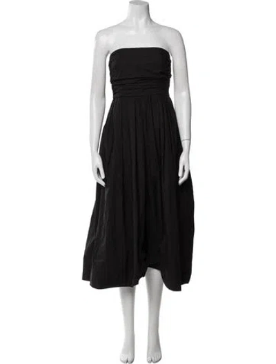 Pre-owned A.l.c Strapless Knee-length Dress In Black