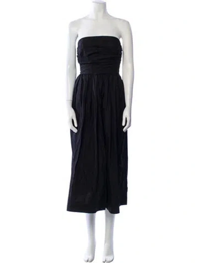 Pre-owned A.l.c Strapless Knee-length Dress In Black