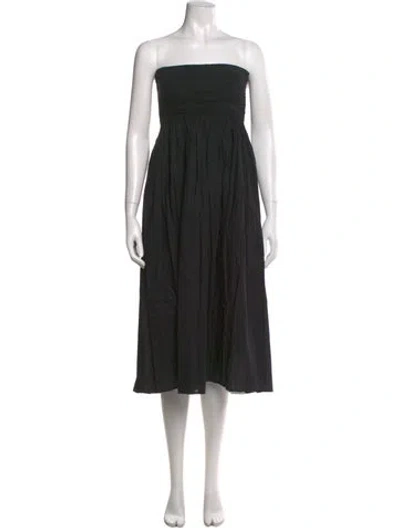 Pre-owned A.l.c Strapless Knee-length Dress In Black