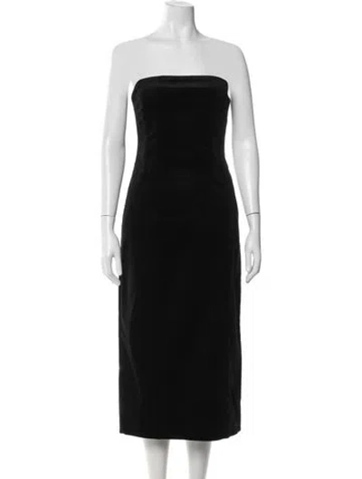 Pre-owned A.l.c Strapless Knee-length Dress In Black