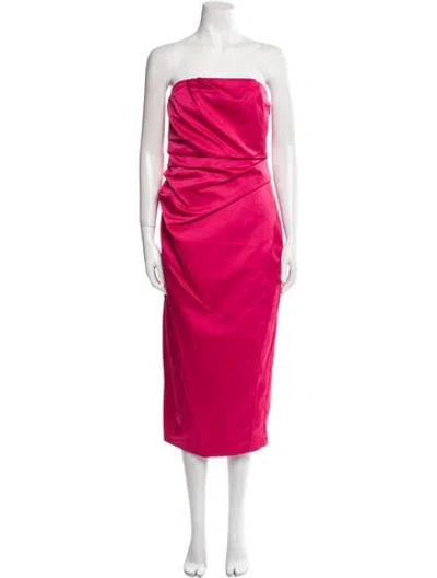 Pre-owned A.l.c Strapless Knee-length Dress In Pink